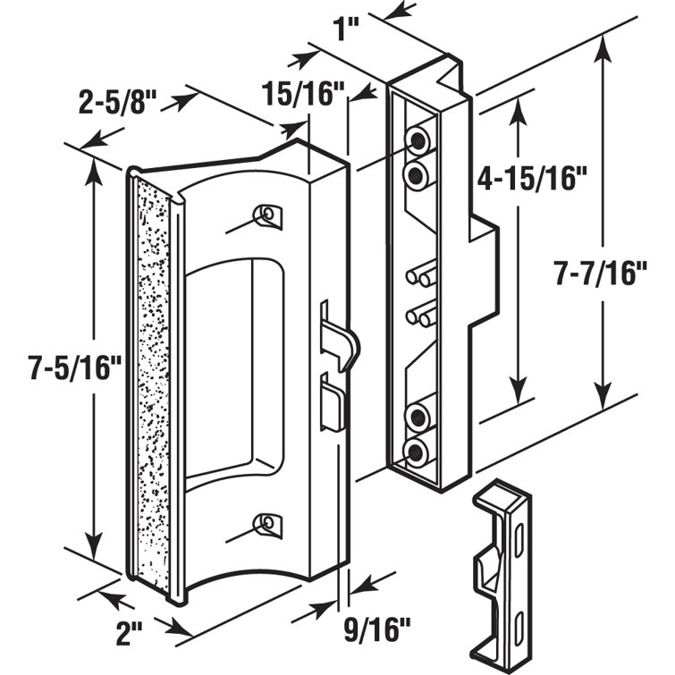 PrimeLine Sliding Door Handle, 415/16 In. Hole Centers, Black Wayfair Canada